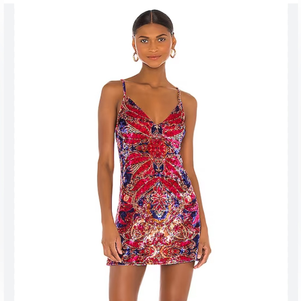 Free People Enchanted Slip Velvet Mini Dress LIKE NEW
